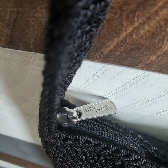 The Sak Black Crochet Boho Hobo Shoulder Hand Bag Purse - Picture 11 of 13